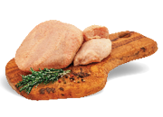 Kuracie prsia a stehná horné s kosťou a kožou chladené 1 kg