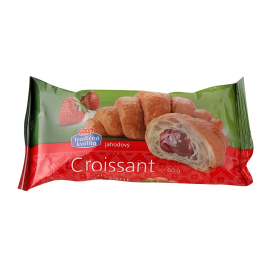 Croissant pečený s jahodovou plnkou 60g